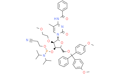 N4-苯甲酰基-5-甲基-5'-O-DMT-2'-氧-甲氧乙基胞苷-3'-氰乙氧基亚磷酰胺