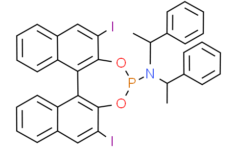 (11Br)-2,6-Diiodo-N,N-Bis((R)-1-Phenylethyl)Dinaphtho[2,1-D:1’,2’-F][1,3,2]Dioxaphosphepin-4-AmineCas:1642865-37-9
