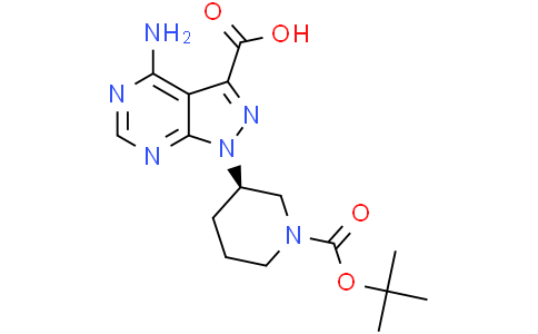4-amino-1-[(3R)-1-[(tert-butoxy)carbonyl]piperidin-3-yl]-1H-pyrazolo[3,4-d]pyrimidine-3-carboxylic acid