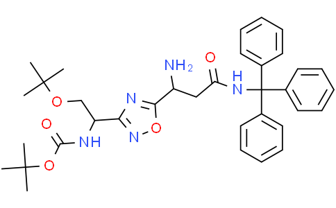 Tert-Butyl ((R)-1-(5-((S)-1-Amino-3-Oxo-3-(Tritylamino)Propyl)-1,2,4-Oxadiazol-3-Yl)-2-(Tert-Butoxy)Ethyl)CarbamateCas:1673535-02-8