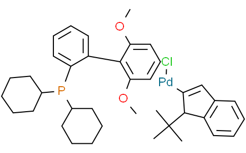 Chloro(1-t-butylindenyl)[2-(dicyclohexylphosphino)-2',6'-dimethoxy-1,1'-biphenyl]palladium(II)Cas:1779569-07-1