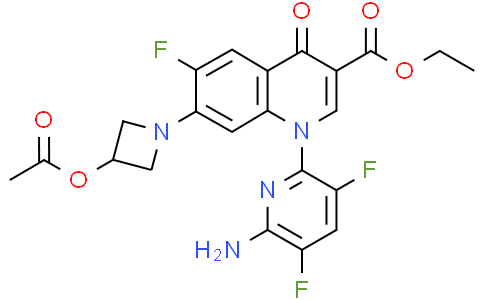 7-(3-acetoxy-azetidin-1-yl)-1-(6-amino-3,5-difluoro-pyridin-2-yl)-6-fluoro-4-oxo-1,4-dihydro-quinoline-3-carboxylic acid ethyl ester