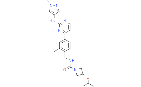 N-[(2-methyl-4-{2-[(1-methyl-1H-pyrazol-4-yl)amino]pyrimidin-4-yl}phenyl)methyl]-3-(propan-2-yloxy)azetidine-1-carboxamide