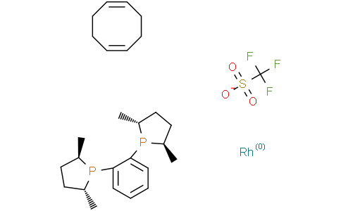 (-)-1,2-Bis((2R,5R)-2,5-dimethylphospholano)benzene(1,5-cyclooctadiene)rhodium(I)trifluoromethanesulfonateCas:187682-63-9
