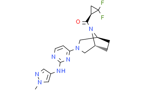 4-[(1R,5S)-8-[(1R)-2,2-difluorocyclopropanecarbonyl]-3,8-diazabicyclo[3.2.1]octan-3-yl]-N-(1-methyl-1H-pyrazol-4-yl)pyrimidin-2-amine