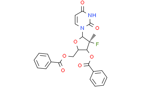 ((2S,3S,4S,5S)-3-(benzoyloxy)-5-(2,4-dioxo-3,4-dihydropyrimidin-1(2H)-yl)-4-fluoro-4-methyltetrahydrofuran-2-yl)methylbenzoateCas:1946820-95-6