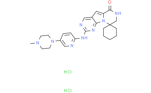 12'-{[5-(4-methylpiperazin-1-yl)pyridin-2-yl]amino}-2',5',11',13'-tetraazaspiro[cyclohexane-1,3'-tricyclo[7.4.0.02,]tridecane]-1'(9'),7',10',12'-tetraen-6'-one dihydrochloride