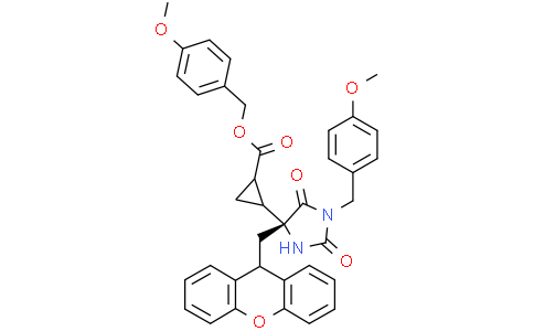 4-Methoxybenzyl (1S,2S)-2-((R)-4-((9H-Xanthen-9-Yl)Methyl)-1-(4-Methoxybenzyl)-2,5-Dioxoimidazolidin-4-Yl)Cyclopropane-1-CarboxylateCas:203209-15-8