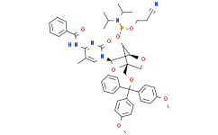 (1R，3R，4R，7S)-3-(4-苯甲酰胺-5-甲基-2-氧代嘧啶-1(2H)-基)-1-((双(4-甲氧基苯基)(苯基)甲氧基)甲基)-2，5-二氧杂双环[2.2.1]庚烷-7-基(2-氰基乙基)二异丙基亚磷酰胺