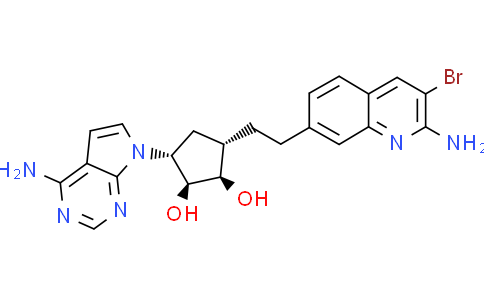 (1S,2R,3S,5R)-3-[2-(2-amino-3-bromoquinolin-7-yl)ethyl]-5-{4-amino-7H-pyrrolo[2,3-d]pyrimidin-7-yl}cyclopentane-1,2-diol