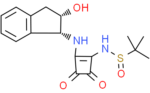 (R)-N-(2-(((1R,2S)-2-Hydroxy-2,3-dihydro-1H-inden-1-yl)amino)-3,4-dioxocyclobut-1-en-1-yl)-2-methylpropane-2-sulfinamideCas:2092457-61-7