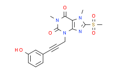 3-(3-(3-羟基苯基)丙-2-炔-1-基)-1,7-二甲基-8-(甲基磺酰基)-1H-嘌呤-2,6(3H,7H)-二酮