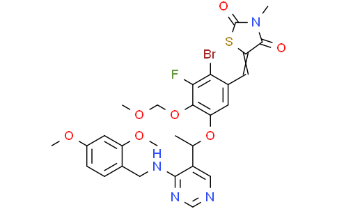 (E)-5-(2-溴-5-(1-(4-((2,4-二甲氧基苄基)氨基)嘧啶-5基)乙氧基)-3-氟-4-(甲氧基甲氧基