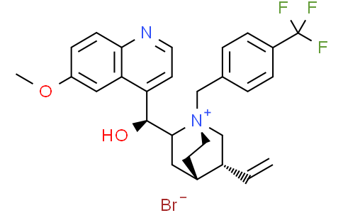 (1S,2R,4S,5S)-2-((S)-Hydroxy(6-methoxyquinolin-4-yl)methyl)-1-(4-(trifluoromethyl)benzyl)-5-vinylquinuclidin-1-ium bromideCas:217299-07-5