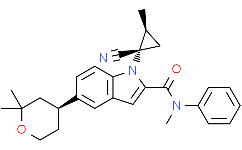 1-((1S,2S)-1-氰基-2-甲基环丙基)-5-((4S)-2,2-二甲基四氢吡喃-4-基)-N-甲基-N-苯基吲哚-2-甲酰胺