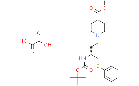 methyl 1-[(3R)-3-{[(tert-butoxy)carbonyl]amino}-4-(phenylsulfanyl)butyl]piperidine-4-carboxylate oxalic acid