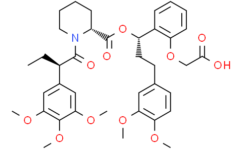2-[2-[(1R)-3-(3,4-dimethoxyphenyl)-1-[(2S)-1-[(2S)-2-(3,4,5-trimethoxyphenyl)butanoyl]piperidine-2-carbonyl]oxy-propyl]phenoxy]acetic acid
