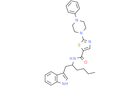 N-[1-(1H-indol-3-ylmethyl)pentyl]-2-(4-phenylpiperazin-1-yl)thiazole-5-carboxamide
