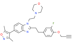 4-(2-(5-(3,5-dimethylisoxazol-4-yl)-2-(3-fluoro-4-(prop-2-yn-1-yloxy)phenethyl)-1H-benzo[d]imidazol-1-yl)ethyl)morpholine