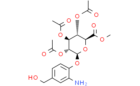 methyl (2S,3S,4S,5R,6S)-3,4,5-triacetoxy-6-[2-amino-4-(hydroxymethyl)phenoxy]tetrahydropyran-2-carboxylate