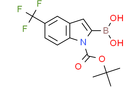 (1-(tert-Butoxycarbonyl)-5-(trifluoromethyl)-1H-indol-2-yl)boronic acidCas:2304634-92-0