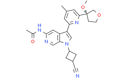 trans-N-[1-(3-cyanocyclobutyl)-3-[6-[(3R)-3-methoxytetrahydrofuran-3-yl]-4-methyl-2-pyridyl]pyrrolo[2,3-c]pyridin-5-yl]acetamide