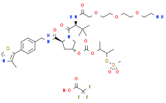 (S,R,S)-AHPC-3-methylbutanyl acetate-methanesulfonothioate-PEG3-NH2 TFA