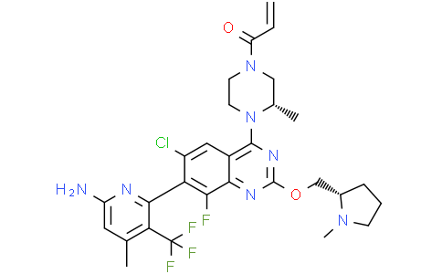 1-[(3S)-4-[7-[6-氨基-4-甲基-3-(三氟甲基)吡啶-2-基]-6-氯-8-氟-2-[[(2S)-1-甲基吡咯烷-2-基]甲氧基]喹唑啉-4-基]-3-甲基哌嗪-1-基]乙酮
