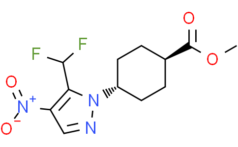 methyl trans-4-[5-(difluoromethyl)-4-nitro-pyrazol-1-yl]cyclohexanecarboxylate