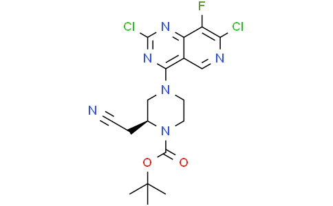 tert-butyl (2S)-2-(cyanomethyl)-4-(2,7-dichloro-8-fluoro-pyrido[4,3-d]pyrimidin-4-yl)piperazine-1-carboxylate