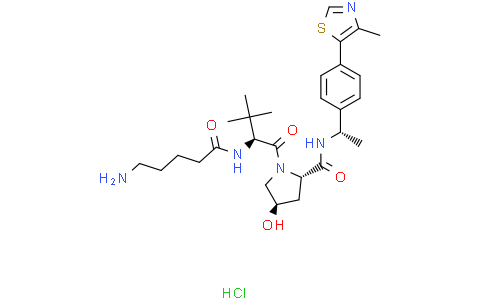 (2S,4R)-1-[(2S)-2-(5-aminopentanoylamino)-3,3-dimethyl-butanoyl]-4-hydroxy-N-[(1S)-1-[4-(4-methylthiazol-5-yl)phenyl]ethyl]pyrrolidine-2-carboxamide hydrochloride