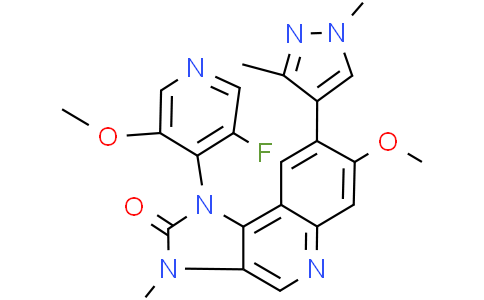 (1S)-8-(1,3-Dimethyl-1H-pyrazol-4-yl)-1-(3-fluoro-5-methoxy-4-pyridinyl)-1,3-dihydro-7-methoxy-3-methyl-2H-imidazo[4,5-c]quinolin-2-oneCas:2495096-26-7