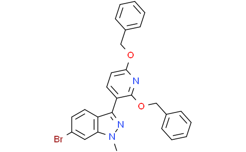 3-(2,6-双(苄氧基)吡啶-3-基)-6-溴-1-甲基-1H-吲唑
5级