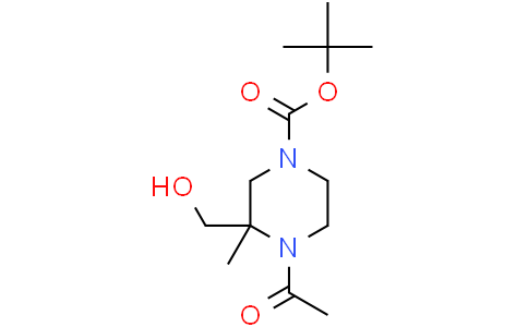 tert-butyl 4-acetyl-3-(hydroxymethyl)-3-methyl-piperazine-1-carboxylate