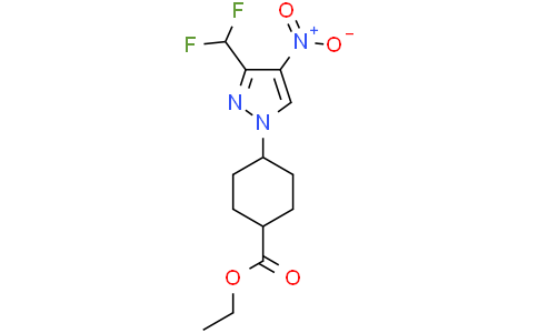 ethyl trans-4-[3-(difluoromethyl)-4-nitro-pyrazol-1-yl]cyclohexanecarboxylate