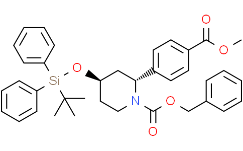 benzyl trans-4-[tert-butyl(diphenyl)silyl]oxy-2-(4-methoxycarbonylphenyl)piperidine-1-carboxylate