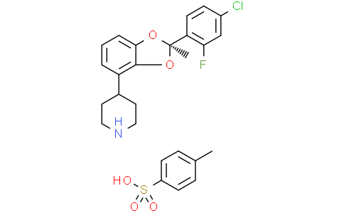 4-[(2R)-2-(4-chloro-2-fluoro-phenyl)-2-methyl-1,3-benzodioxol-4-yl]piperidine 4-methylbenzenesulfonic acid