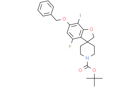 tert-butyl 6-benzyloxy-4-fluoro-7-iodo-spiro[2H-benzofuran-3,4'-piperidine]-1'-carboxylate