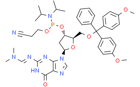 N'-[9-[(2R,4S,5R)-5-[[bis(4-methoxyphenyl)-phenyl-methoxy]methyl]-4-[2-cyanoethoxy-(diisopropylamino)phosphanyl]oxy-tetrahydrofuran-2-yl]-6-oxo-3H-purin-2-yl]-N,N-dimethyl-formamidine