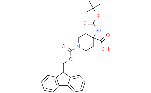 4-{[(tert-butoxy)carbonyl]amino}-1-{[(9H-fluoren-9-yl)methoxy]carbonyl}piperidine-4-carboxylic acid