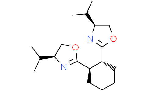 (1R,2R)-1,2-Bis((S)-4-isopropyl-4,5-dihydrooxazol-2-yl)cyclohexaneCas:700381-43-7