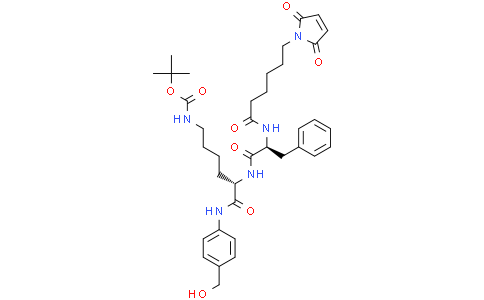 tert-Butyl ((S)-5-((S)-2-(6-(2,5-dioxo-2,5-dihydro-1H-pyrrol-1-yl)hexanamido)-3-phenylpropanamido)-6-((4-(hydroxymethyl)phenyl)amino)-6-oxohexyl)carbamateCas:756487-18-0