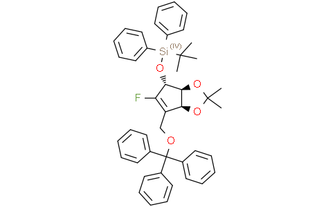 tert-Butyl(((3aR,4R,6aR)-5-fluoro-2,2-dimethyl-6-((trityloxy)methyl)-4,6a-dihydro-3aH-cyclopenta[d][1,3]dioxol-4-yl)oxy)diphenylsilaneCas:805245-41-4