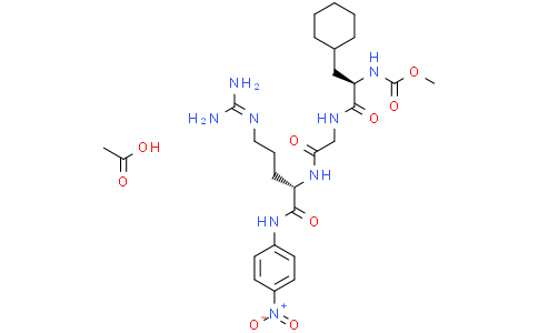Methyl ((R)-3-cyclohexyl-1-((2-(((S)-5-guanidino-1-((4-nitrophenyl)amino)-1-oxopentan-2-yl)amino)-2-oxoethyl)amino)-1-oxopropan-2-yl)carbamate acetateCas:80895-10-9