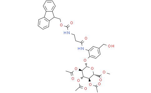 methyl (2S,3S,4S,5R,6S)-3,4,5-triacetoxy-6-[2-[3-(9H-fluoren-9-ylmethoxycarbonylamino)propanoylamino]-4-(hydroxymethyl)phenoxy]tetrahydropyran-2-carboxylate