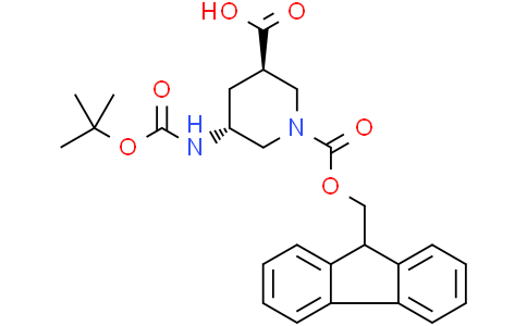 trans-5-(tert-butoxycarbonylamino)-1-(9H-fluoren-9-ylmethoxycarbonyl)piperidine-3-carboxylic acid