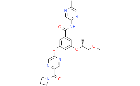 3-[5-(azetidine-1-carbonyl)pyrazin-2-yl]oxy-5-[(1R)-2-methoxy-1-methyl-ethoxy]-N-(5-methylpyrazin-2-yl)benzamide