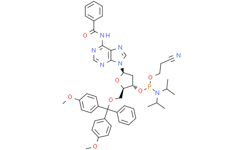N-[9-[(2R,4S,5R)-5-[[bis(4-methoxyphenyl)-phenyl-methoxy]methyl]-4-[2-cyanoethoxy-(diisopropylamino)phosphanyl]oxy-tetrahydrofuran-2-yl]purin-6-yl]benzamide
