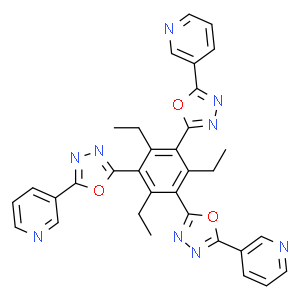 Pyridine, 3,​3',​3''-​[(2,​4,​6-​triethyl-​1,​3,​5-​benzenetriyl)​tris(1,​3,​4-​oxadiazole-​5,​2-​diyl)​]​tris-