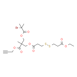 Propanoic acid, 3-(2-bromo-2-methyl-1-oxopropoxy)-2-[[3-[(3-ethoxy-3-oxopropyl)dithio]-1-oxopropoxy]methyl]-2-methyl-, 2-propyn-1-yl ester
